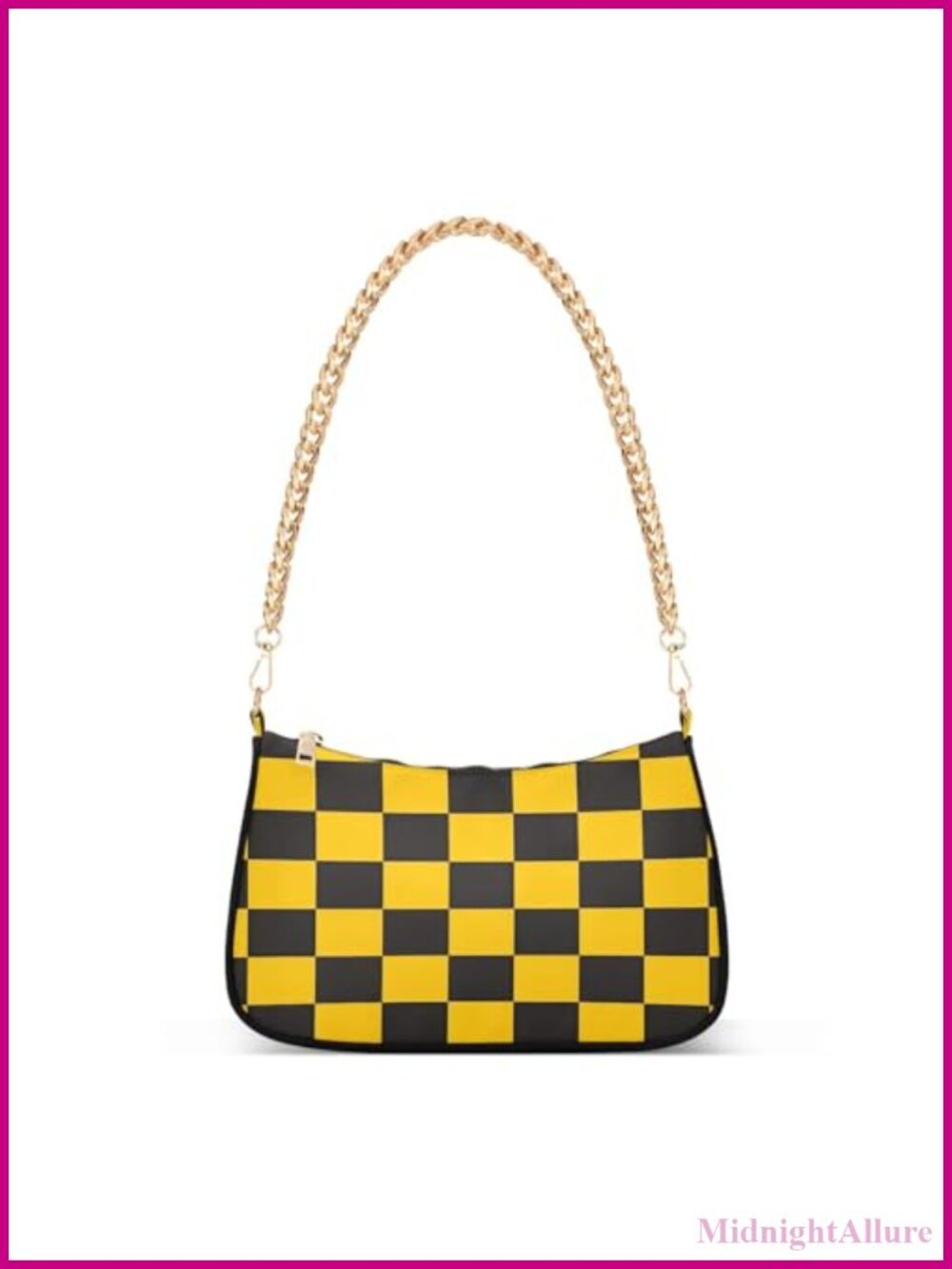 Twill Chain Shoulder Bag Tote with Gold Chain, Wristlet, Wedding Party Handbag